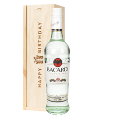 Bacardi Rum Birthday Gift In Wooden Box