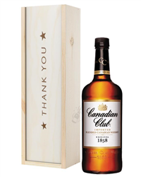 Canadian Club Whisky Thank You Gift In Wooden Box