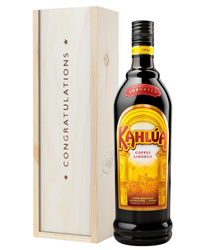 Kahlua Coffee Liqueur Congratulations Gift In Wooden Box